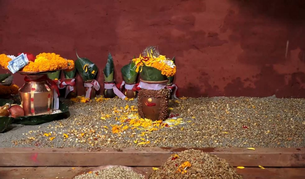 घटस्थापनाको दिन हनुमानढोकास्थित दसैँघरमा जमरा राखिँदै (फोटोफिचर)