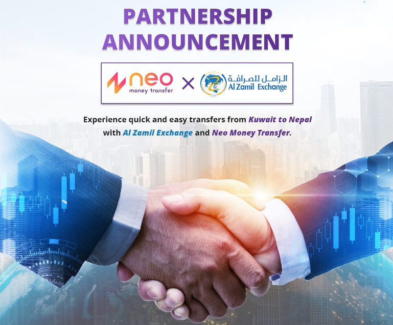 Neo Money Transfer partners with AlZamil Exchange enabling remittance corridor from Kuwait to Nepal.