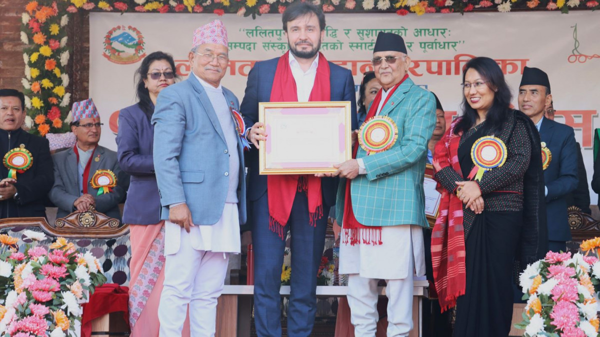 एनसेल उत्कृष्ट करदाताका रूपमा ललितपुर महानगरपालिकाद्वारा सम्मानित